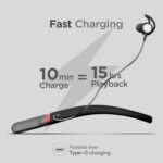 GOBOULT Newly Launched FCharge Bluetooth Earphones with 40H Playtime, Zen ENC Mic, Dual Device Connectivity, Type C Fast Charging,14.2mm Bass Driver, Made in India, IPX5 (Pure Black) - Image 4