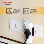 Anchor by Panasonic 6A 3 Pin Multiplug Travel Adapter with Universal Socket | 3 Pin Multi Plug Universal Socket (White) - Image 5