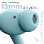 GOBOULT W20 Truly Wireless in Ear Earbuds with 40H Playtime, Zen™ ENC Mic, 45ms Low Latency, 13mm Bass Drivers, Type-C Fast Charging, Touch Control, IPX5 Ear Buds TWS (Glacier Blue) - Image 4
