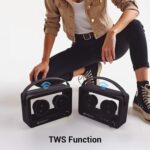 ZEBRONICS Sound Feast 75, Portable Bluetooth Speaker, 14 Watts, 10 Hours Playback, Transparent Body, Dual 6.6 cm Drivers, Carry Strap, Bluetooth v5.3 | TWS | mSD | AUX (Black) - Image 5