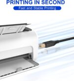 rts High Speed USB 2.0 Printer Cable (2M 6.6 Feet) USB-A to USB-B Cable, Nylon Braided Scanner Printer Cord For HP Canon Dell Epson Brother Lexmark Xerox Samsung Piano DAC & More-Black - Image 4