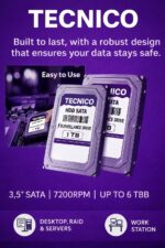 TECNICO Purple 1TB 3.5” SATA HDD 1 TB All in One PC's, Network Attached Storage, Surveillance Systems, Servers Silver SATA Internal Hard Disk Drive (HDD) High-Speed | Durable | CCTV & Desktop Ready - Image 3