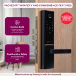 Godrej Smart Lock | The Only 7 in 1 NFC Digital Lock with Scheduled Biometric Access | VDP Compatible | Wooden Door in Home & Offices | Matte Black |3 Yrs Warranty |Made in India |Free Installation - Image 3