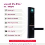 Godrej Smart Lock | The Only 7 in 1 NFC Digital Lock with Scheduled Biometric Access | VDP Compatible | Wooden Door in Home & Offices | Matte Black |3 Yrs Warranty |Made in India |Free Installation - Image 4