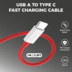 Kratos 65W Fast Charger Adapter & USB-A to Type C Cable Combo, Compatible with OnePlus, Realme, Xiaomi, Redmi, Oppo, Vivo & Other Smartphones, Type C Charger Supports Dash, Warp, Vooc,SuperVooc - Image 3