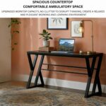 TEKAVO Jimmy Desk Home Office Computer Polished Desk Workstation,Desktop Pc Table,Gaming Computer Table for Home (150X60X75 Cm) Black - DIY - Image 4