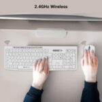 Zebronics Wireless Keyboard & Mouse Combo, 112 UV-Printed Keys, ₹ Key, 8 Multimedia Keys, Retractable Stand, 3 Button Mouse, 1200 DPI, High Precision, USB Nano Receiver (Companion 112, White) - Image 3