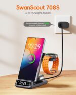 SwanScout 708S Wireless Charging Station for Samsung S25/Watch 8, 3 in 1 Wireless Charger for Samsung S24/S23/S22/Z Flip/Fold,for Galaxy Watch 8 Classic/7/Ultra/6/5,Galaxy Buds 3/3 Pro(NO Adapter) - Image 3