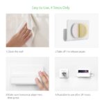 STRIFF Wall Mount Phone Holder with Adhesive Strips, Charging Holder Compatible with iPhone, Smartphone and Mini Tablet (Pack of 1) (White) - Image 3