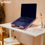 Lichee Portable Ultra Slim Wooden Laptop Stand, Ergonomic Design, Ultra Lightweight, Adjustable Height, Heat Dissipation Laptop Stand for Desk, Compatible with All Laptops - Image 3