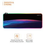 amazon basics RGB Light Gaming Mouse Pad Desk Mat for Computer Laptop | Stitched Embroidery Edges | Non-Slip Rubber Base | Extended Keyboard Mouse Pad for Office & Home (795mm x 298mm x 3.45mm) - Image 3