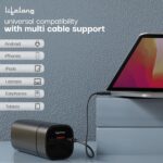 Lifelong 65W 20000 mAh Super Fast Charging Laptop Power Bank with 2 Type C PD Output Ports & 1 USB Output Ports Compatible with Laptop, Android Smartphones, iPhones, iPad, Tablet (Black) - Image 4