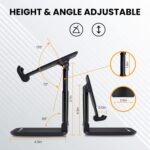 WeCool T2 Foldable and Portable Tabletop Mobile Stand with Stable Base,Height and View Angle Adjustable Phone Stand,Ideal Mobile Holder for Smartphones,Tablets, Kindles - Image 4