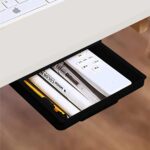 QARA (31 x 18.5 inches Wood Wall Mounted Round Corner Folding Wall Study Table with Cup Holder | Wall Mount Table with Drawer | Foldable Laptop Desk for Home and Office Computer- White - Image 4