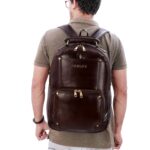 RICHSIGN LEATHER ACCESSORIES 24 Litres Capacity Leather Laptop Backpack Bags for Men and Women Product Dimension- H-18 x L-12 x W-7 Inch | Weight- 1.2 KG / 1200 GR - Image 3