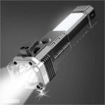 Torch Flashlight,Long Distance Beam Range Car Rescue Torch with Hammer Window Glass and Seat Belt Cutter Built in Mobile USB Fast Charger Power Bank - Image 4