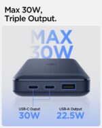 Spigen ArcPack 20000mAh Power Bank, PD3.0, PPS, Fast Charging, 30.0W Max Output, 2 Type-C Ports, 1 USB-A Port - (ABS+PC, Navy Blue) - Image 4