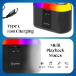 pTron Newly Launched Fusion Joy 20W Bluetooth Speaker with Wireless Karaoke Mic, 6Hrs Playtime, Vivid RGB Lights, Voice Effects, Multi-Play Modes BT5.3/TF Card & Type-C Charging Port (Black) - Image 4