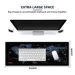 Tukzer World Map Extended Gaming Mouse Pad, High Speed Mouse Tracking & Control, Stitched Embroidery Edges, Non-Slip Rubber Base for Computer Laptop Keyboard - Image 3