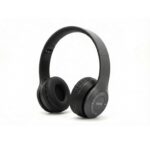 P47 Wireless Bluetooth Headphones with Deep Bass, Foldable Design, FM Radio & SD Card Support | Over-Ear Stereo Headset with Mic for Music (Black) - Image 3