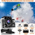AUSHA® 16MP 4K HD Digital Action Camera Supports HDMI & Wi-Fi Camera for Photography Wide Angle Display Vlogging Camera Waterproof up to 30m WiFi Sports Camera, Black - Image 3