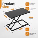 TARKAN Wood Standing Desk Riser, Height Adjustable Sit to Stand Desktop Workstation Table for Laptop & Monitor (Black) - Image 3