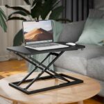 TARKAN Wood Standing Desk Riser, Height Adjustable Sit to Stand Desktop Workstation Table for Laptop & Monitor (Black) - Image 4