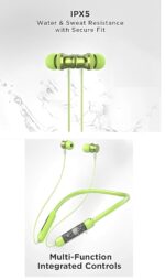 JGD Premium GT Neckband Exclusive Transparent Design, 4 Voice Modes for Calls, 25 Hrs Playtime, Smart Voice Assistance, HD Sound & Rich Bass, Bluetooth Earphones with Type C Fast Charging (Green) - Image 3