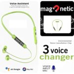 JGD Premium GT Neckband Exclusive Transparent Design, 4 Voice Modes for Calls, 25 Hrs Playtime, Smart Voice Assistance, HD Sound & Rich Bass, Bluetooth Earphones with Type C Fast Charging (Green) - Image 4