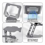 Laptop Stand,Portable Ergonomic Laptop Riser for Desk,Adjustable Foldable Carbon Steel Computer Stand Holder for 10 to 16 Inches Notebook Computer - Image 5