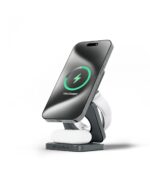 DailyObjects Surge™ Max Foldaway 3-in-1 MagSafe Wireless Charger | Works with iPhone 12 & Above & All Qi Phones|AirPods 2/3/Pro & Smartwatches | Fast Charging | Metallic Design - Image 3