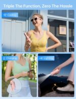 Handheld Mini Fan, 3 IN 1 USB Rechargeable Portable Fan [12-19 Working Hours] with Power Bank, Flashlight, Pocket Design for Travel/Summer/Concerts/Lash, Gifts for Women (3 in 1 Fan) - Image 3