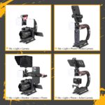 Zeadio Camera Stabilizer, Handle Grip Handheld Stabilizer with LED Video Light and Microphone, Fits for All Camcorder, Camera, DSLR, Action Camera and All Smartphones - Image 4