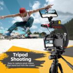 Zeadio Camera Stabilizer, Handle Grip Handheld Stabilizer with LED Video Light and Microphone, Fits for All Camcorder, Camera, DSLR, Action Camera and All Smartphones - Image 5