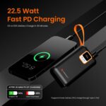 Portronics Ampbox 10K 10000 mAh Nano Power Bank with 22.5W Fast Charging, Digital Display, Dual Output(Type C PD + USB), Type C Input, Wake Up Button(Black) - Image 4