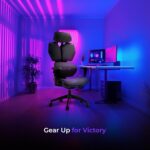 Kreo Actus Mesh Gaming Chair With 3-Point Locking Backrest, Adjustable Headrest & Lumbar Support, 60Mm Silent PU Casters, Metal Base, And 80Mm Class 4 Gas Lift Chair For Gaming, Black - Image 3