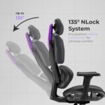 Kreo Actus Mesh Gaming Chair With 3-Point Locking Backrest, Adjustable Headrest & Lumbar Support, 60Mm Silent PU Casters, Metal Base, And 80Mm Class 4 Gas Lift Chair For Gaming, Black - Image 5