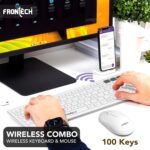 Frontech Wireless Rechargeable Keyboard & Mouse Combo | Dual-Mode 2.4 GHz & Bluetooth 5.0 |100-Key Slim Design Rechargeable 500 mAh Batteries |1000 DPI Precision (FT-1602A) - Image 3