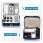 NFI essentials Electronics Accessories Organizer Bag, Portable Double Layer Travel Gadget Case Bag for USB Cables, Gadget, Power Bank, Battery, Charger, Hard Disk, Plug & More - Image 4