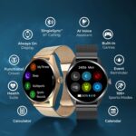 Titan Crest 1.43” AMOLED Smart Watch with BT Calling, AI Morning Briefs, Functional Crown, Health Tracking, Aluminium Body, 100+ Sports Modes, Smartwatch for Men and Women - Rose Gold Mesh Strap - Image 5