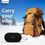 PHILIPS Audio TAS1400BK Wireless Bluetooth Speaker with Deep Bass, Passive Radiator, 12W Sound Output, 1200mAh Rechargable Battery, RGB Light Modes, 10H Playtime, Supports TF/USB/BT Modes (Black) - Image 3