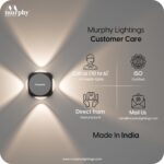Murphy LED Outdoor Up/Down Wall Light - 6W, Warm White, (4 Multi-Directional Beams), IP65 Waterproof Aluminum Body, Pack of 1 (2-Year Warranty) - Image 4