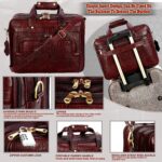 RICHSIGN LEATHER ACCESSORIES Office Briefcase Laptop Messenger & Shoulder Leather Bags for Men 15.6 Inch Cross Body - Image 3