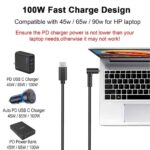 Smart Blue Tip Charge Cable Adapter for Hp 19.5V 45W 65W Laptop Charger for Pavilion Elitebook Stream Touchsmart 11 13 14 15 Folio 1040 G1 Spectre Ultrabook 13 (Male USB-C to 4.5Mm… - Image 4