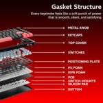 daWg HighKEY 718, 75% Wireless Mechanical Keyboard, RGB, daWg Glacier Tactile Switches, Hot Swap, Gasket with 5 Layer Absorption, 4000mAh, 30 Days, (Type-C, 2.4Hz, 3*BT), Volume Knob, Advance Software - Image 6