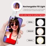 WeCool FL02 LED Video Camera Light for Zoom Meeting with inbuild Mirror, Photography Lighting with Clip Dimmable and Rechargeable for Camera Selfie Stick Tripod Laptop Cellphone - Image 4