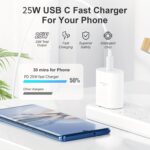 [Original] 25W Type-C Fast Charger Adapter Compatible with Samsung Galaxy S25,S24, S23,S22,S21,S20/Ultra/Fe, A55, M35, M15, M56, M05, M06, A15, A14, A35, F15. S/F/M/A/Z Series., White by APFEN® - Image 4