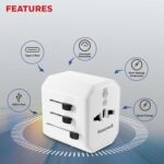 Honeywell New Launch Universal Travel Adapter 38W, 3-in-1 Fast Charging, Universal Socket, TypeC, USBA, Worldwide Wall Charger for EU,US,UK & CN/AUS, Devices, 3Yr Manufacturer Warranty - Image 3