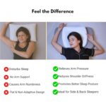 Arm Support Pillow for Side and Back Sleepers, Soft and Supportive, Reduces Shoulder Stiffness, Grey and Blue - Image 7