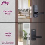 Godrej Smart Lock I Catus Touch Pro I Digital Lock for Main and Internal Wooden Door I 3 in 1 Access I Fingerprint I Pin Access I Mechanical Key I Black | 3 Yrs Warranty | Free Installation - Image 3